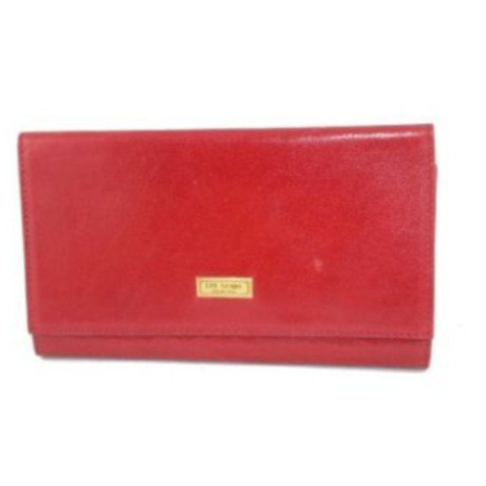 Lee Sands Burgundy Water Buffalo Leather Wallet - Picture 1 of 3